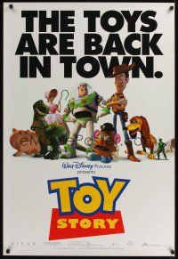 7c655 TOY STORY DS 1sh '95 Disney & Pixar cartoon, great image of Buzz, Woody & cast!