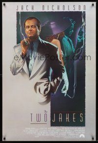 7c668 TWO JAKES int'l 1sh '90 exceptional art of smoking Jack Nicholson by Rodriguez!