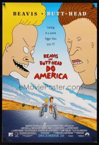 7c044 BEAVIS & BUTT-HEAD DO AMERICA advance 1sh '96 Mike Judge MTV cartoon!
