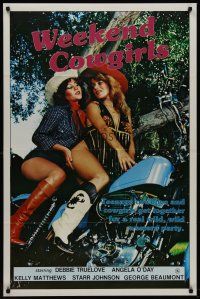 7c688 WEEKEND COWGIRLS 1sh '83 Ray Dennis Steckler, Debbie Truelove, sexy girls on Harley!