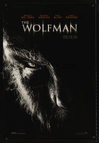 7c710 WOLFMAN teaser DS 1sh '10 cool image of Benicio Del Toro as monster in title role!