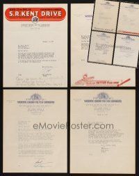 7d032 LOT OF 50 20TH CENTURY FOX LETTERS '39-50 from the studio to the theater owner!