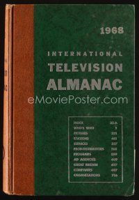 7d154 1968 INTERNATIONAL TELEVISION ALMANAC hardcover book '68 loaded with TV information!