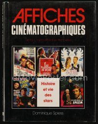 7d155 AFFICHES CINEMATOGRAPHIQUES first edition French hardcover book '89 French posters by actor!