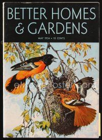 7d151 BETTER HOMES & GARDENS magazine May 1934 art of birds by their nest by Lynn Bogue Hunt!