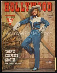 7d118 HOLLYWOOD magazine January 1942 full-length Anne Gwynne in cowgirl outfit!