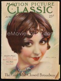 7d094 MOTION PICTURE CLASSIC magazine June 1928 artwork of pretty Alice White by Don Reed!