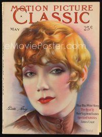 7d093 MOTION PICTURE CLASSIC magazine May 1928 cool art portrait of pretty Gilda Gray by Don Reed!