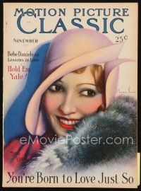 7d100 MOTION PICTURE CLASSIC magazine November 1929 art of pretty Bessie Love by Don Reed!