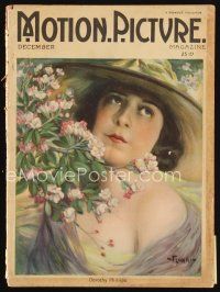 7d105 MOTION PICTURE magazine December 1921 artwork of pretty Dorothy Phillips by Flohri!