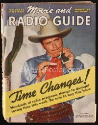 7d142 MOVIE & RADIO GUIDE magazine May 3, 1940 great wacky portrait of cowboy Jack Benny!