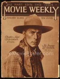 7d109 MOVIE WEEKLY magazine January 13, 1923 wonderful cowboy portrait of William S. Hart!