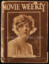 7d108 MOVIE WEEKLY magazine October 7, 1922 wonderful portrait of Marion Davies by Campbell!