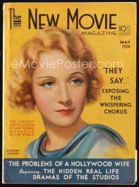7d087 NEW MOVIE MAGAZINE magazine May 1931 great artwork of Marlene Dietrich by Jules Erbit!