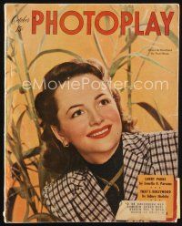 7d084 PHOTOPLAY magazine October 1947 smiling portrait of Olivia De Havilland by Paul Hesse!