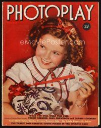 7d083 PHOTOPLAY magazine September 1939 cute Shirley Temple with piggy banks by Paul Hesse!