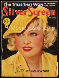 7d063 SILVER SCREEN magazine February 1935 great art of sexy Mae West by John Rolston Clarke!