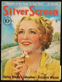 7d067 SILVER SCREEN magazine June 1935 art of pretty smiling Miriam Hopkins by Marland Stone!