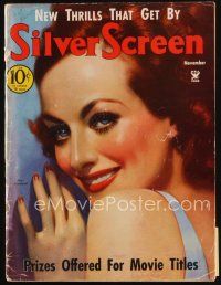 7d060 SILVER SCREEN magazine November 1934 best art of sexy Joan Crawford by John Rolston Clarke!