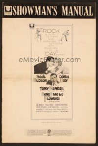 7d474 SEND ME NO FLOWERS pressbook '64 great art of Rock Hudson, Doris Day & Tony Randall!