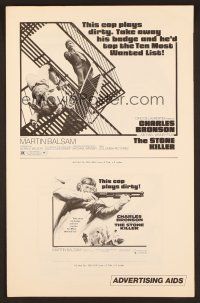 7d482 STONE KILLER pressbook '73 Charles Bronson is a cop who plays dirty shooting!