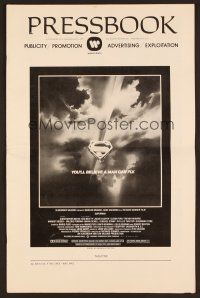 7d486 SUPERMAN pressbook '78 comic book hero Christopher Reeve, cool Bob Peak art!