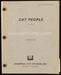 7d346 CAT PEOPLE second draft script December 10, 1980, screenplay by Alan Ormsby!