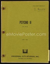7d365 PSYCHO II final draft script June 17, 1982, screenplay by Tom Holland!