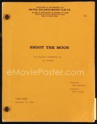 7d369 SHOOT THE MOON revised final draft script December 23, 1980, screenplay by Bo Goldman!