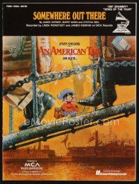 7d227 AMERICAN TAIL sheet music '86 Steven Spielberg, Don Bluth, Somewhere Out There!