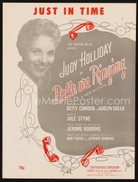 7d232 BELLS ARE RINGING stage play sheet music 56 Judy Holliday, Just in Time!