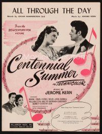 7d239 CENTENNIAL SUMMER sheet music '46 Jeanne Crain, Cornel Wilde, Darnell, All Through The Day