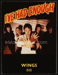7d256 I'VE HAD ENOUGH sheet music '78 great image of Paul McCartney with Wings!