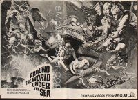 7d388 AROUND THE WORLD UNDER THE SEA pressbook '66 Lloyd Bridges, great scuba diving fantasy art!