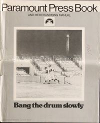 7d392 BANG THE DRUM SLOWLY pressbook '73 Robert De Niro at New York Yankees baseball stadium!