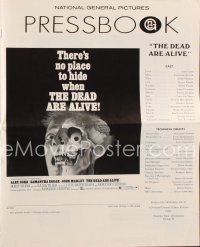 7d408 DEAD ARE ALIVE pressbook '72 Alex Cord, Samantha Eggar, wild zombie horror image!