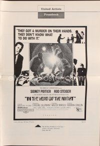 7d432 IN THE HEAT OF THE NIGHT pb '67 Sidney Poitier, Rod Steiger, Warren Oates, cool crime art!