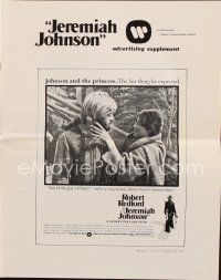 7d436 JEREMIAH JOHNSON pressbook '72 Robert Redford, Will Geer, directed by Sydney Pollack!