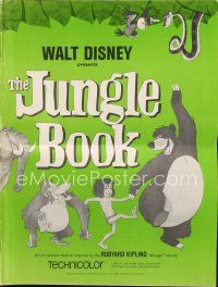 7d437 JUNGLE BOOK pressbook '67 Walt Disney cartoon classic, with cool comic strip supplement!