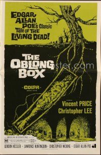 7d459 OBLONG BOX pressbook '69 Vincent Price, Edgar Allan Poe's tale of living dead, cool art!