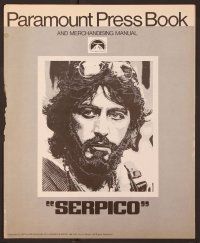 7d476 SERPICO pressbook '74 cool close up image of Al Pacino, Sidney Lumet crime classic!
