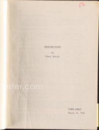 7d342 AMERICAN FLYERS final draft script March 12, 1984, screenplay by Steve Tesich!
