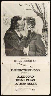 7e521 BROTHERHOOD 3sh '68 Kirk Douglas gives the kiss of death to Alex Cord!