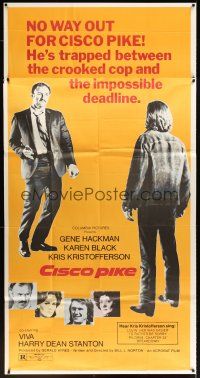 7e530 CISCO PIKE 3sh '71 full-length Gene Hackman pointing gun at Kris Kristofferson!