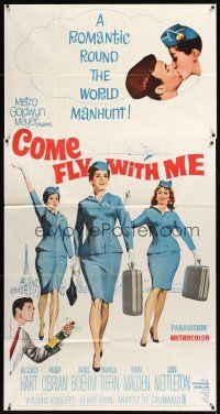 7e534 COME FLY WITH ME 3sh '63 sexy airline hostesses, a romantic round-the-world manhunt!