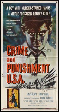 7e539 CRIME & PUNISHMENT U.S.A. 3sh '59 introducing George Hamilton, from the world-famed novel!