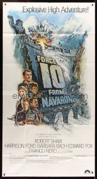7e552 FORCE 10 FROM NAVARONE 3sh '78 cool artwork of top stars & dam by Brian Bysouth!