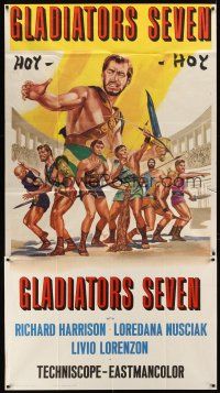 7e557 GLADIATORS SEVEN int'l 3sh '63 art of 7 Spartan warriors who fight with the fury of thousands!