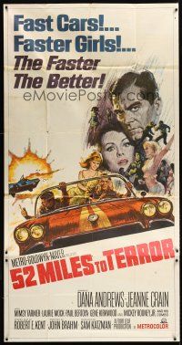 7e570 HOT RODS TO HELL int'l 3sh '67 Dana Andrews, Jeanne Crain, 52 Miles to Terror!