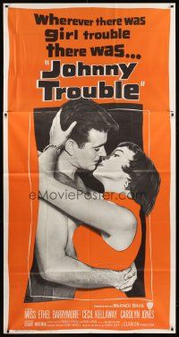 7e578 JOHNNY TROUBLE 3sh '57 wherever there was girl trouble, there was Carolyn Jones!
